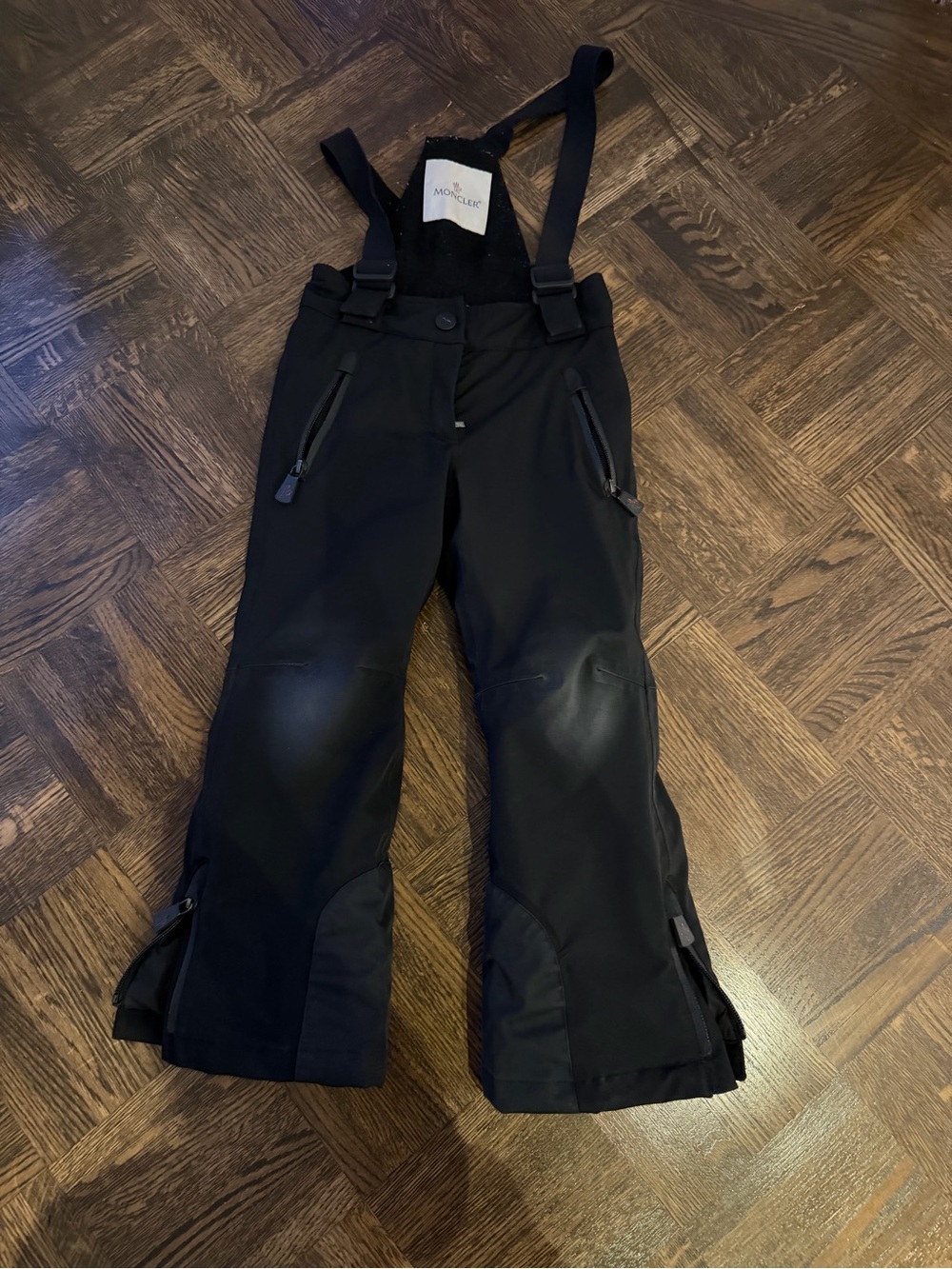 Moncler Kids Black Ski Overalls with Adjustable Straps